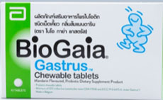 BioGaia Gastrus Probiotic Chewable Tables โพรไบโอติก ชนิดเม็ดเคี้ยว กลิ้นส้มแมนดาริน 10เม็ด